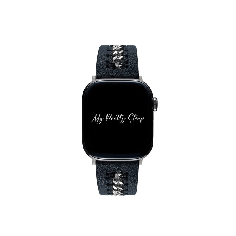 Bijou Apple Watch Strap – Black and Silver