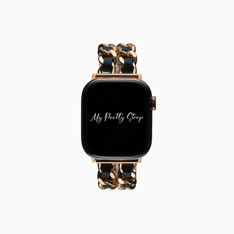 Black & Gold - Apple Watch Strap – Rose Gold