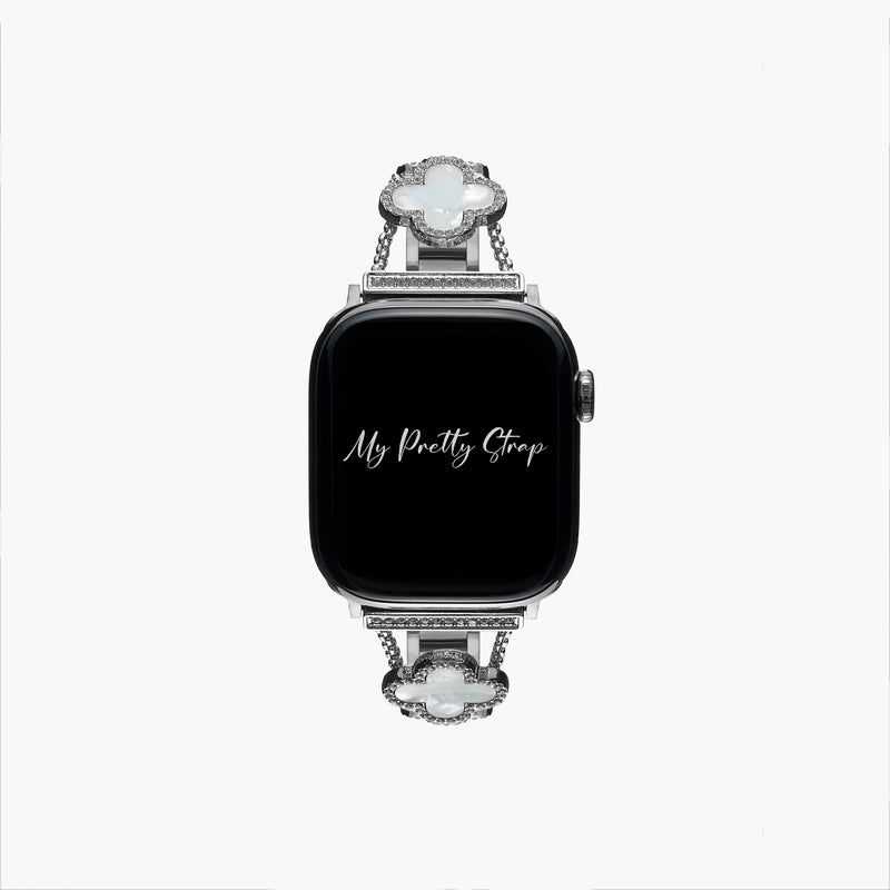 Key to My Luck Strap – White and Silver