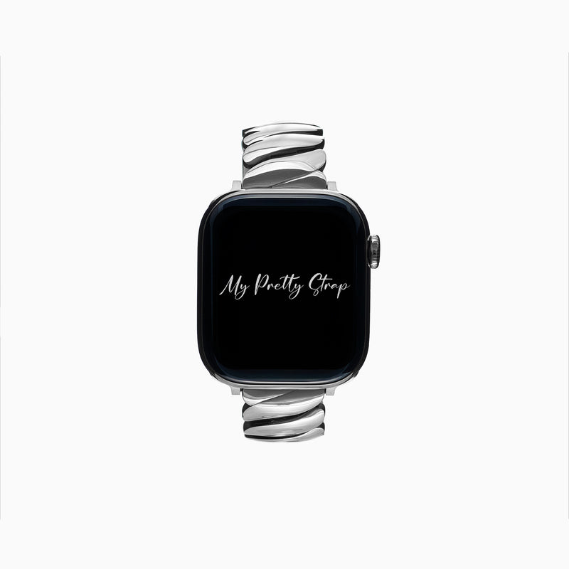 Ripple Apple Watch Strap – Silver Gem